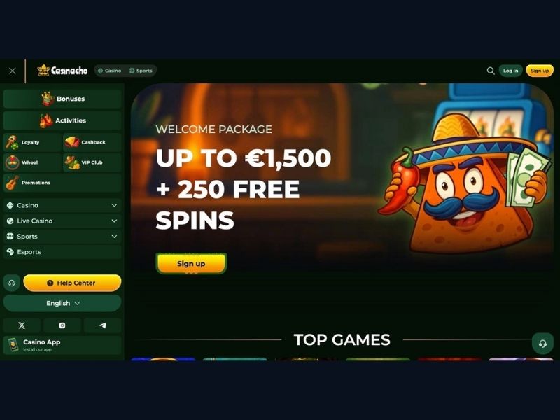 Tornei cashback e sistema bonus di Casinacho Casino Nacho Casino per l'Italia