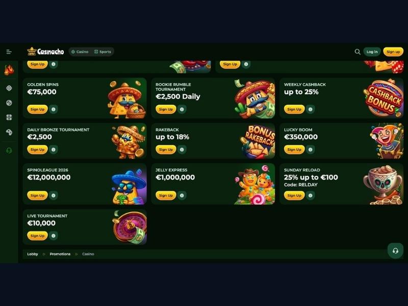 Dashboard tornei e strategia bonus su Casinacho Casino Nacho Casino per l'Italia